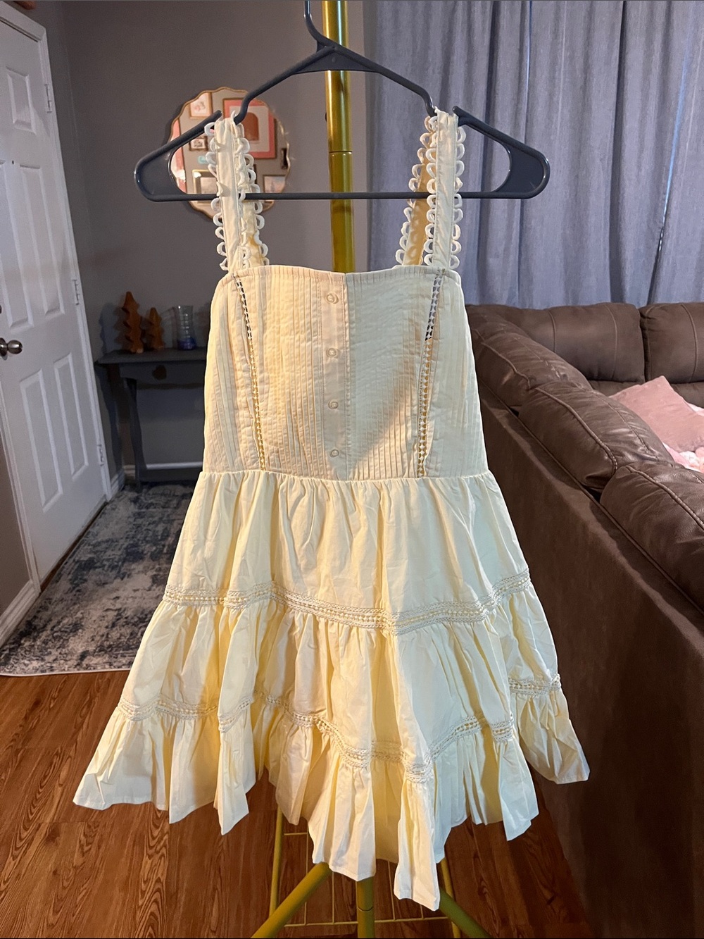 Camellia Pale Yellow Smocked Sundress